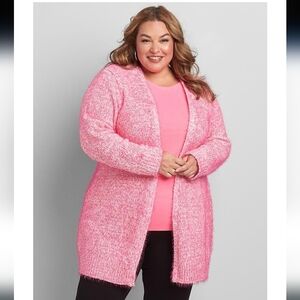 Lane Bryant Super Soft Open Eyelash Yarn Cardigan Size 26/28